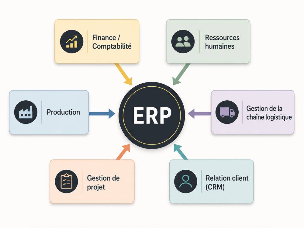 Comment choisir un ERP par secteur d'activité, infographie